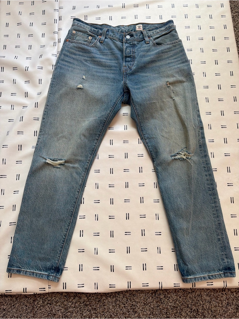 Levi's 501 Women’s Distressed Selvedge Seam White Pine Denim Jeans